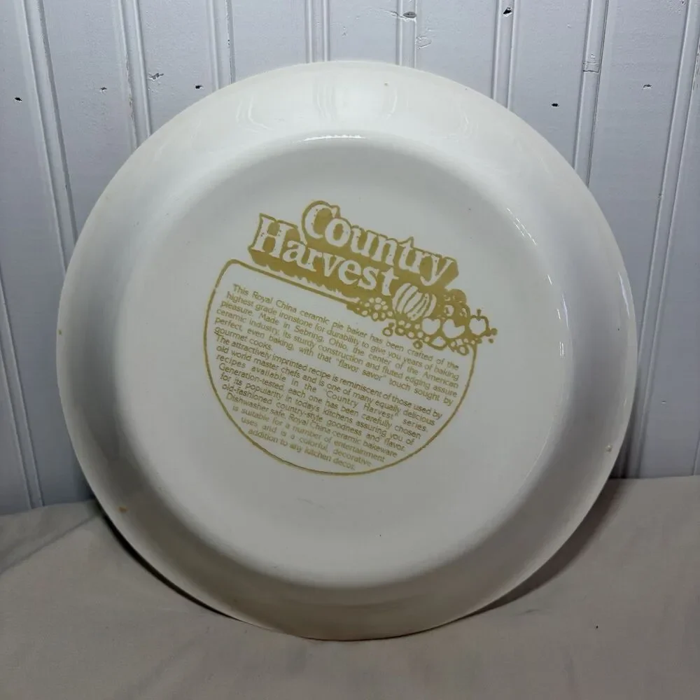Vintage Royal China By Jeannette ~ Country Harvest 🍏 Apple Pie Recipe Plate 🥧
